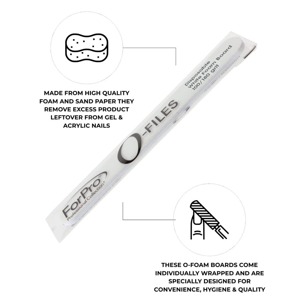 ForPro O-Files 180 grit side shown for smoothing and refinishing nails.