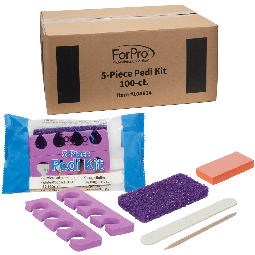 ForPro Pedi Kit packaging shows ready-to-use disposable sets for clients.