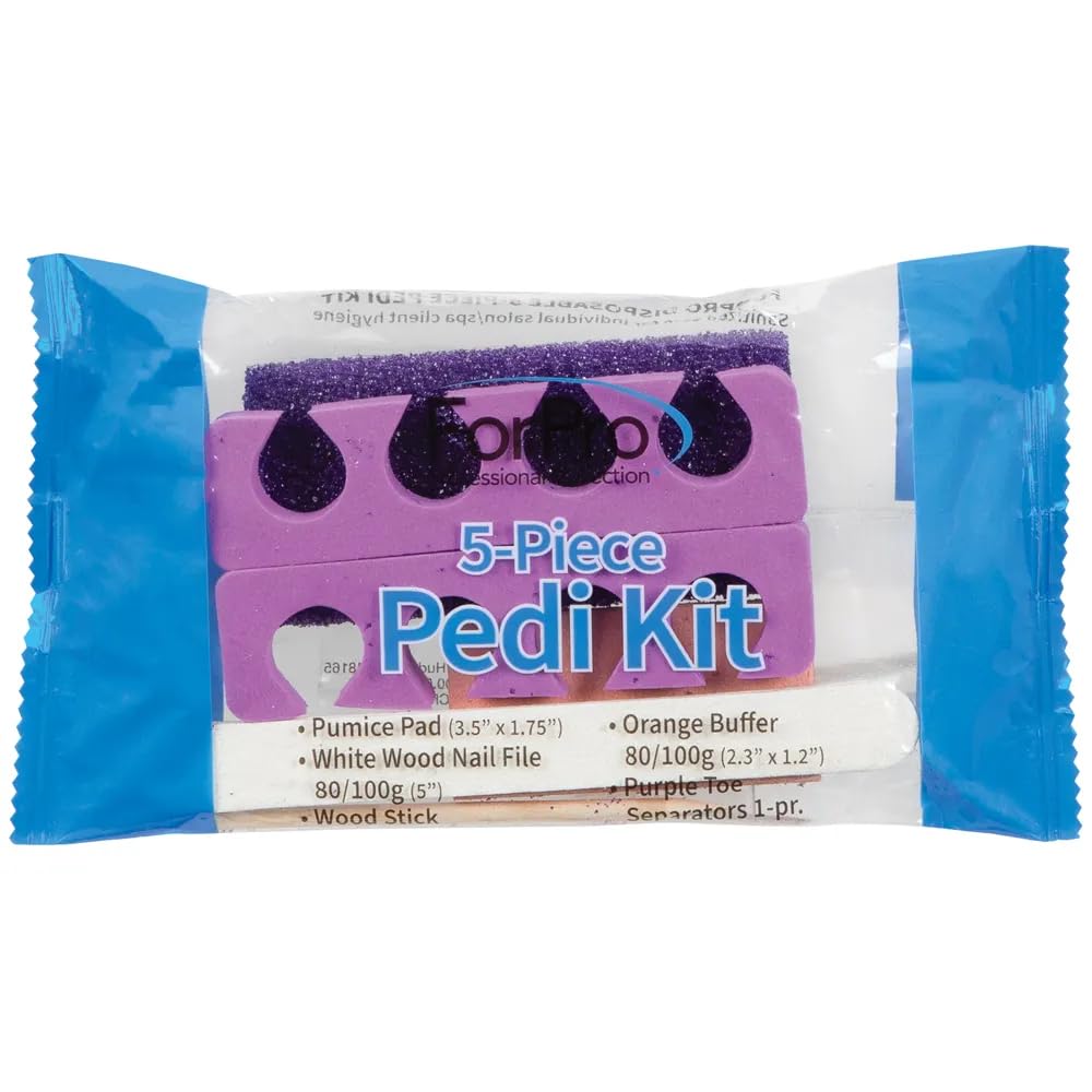 ForPro purple pumice pad offers gentle exfoliation during pedicures.