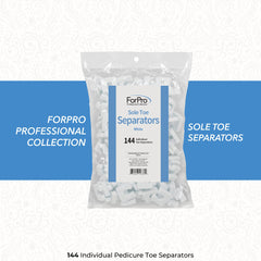 ForPro toe separators used in pedicure services for precise toe separation.