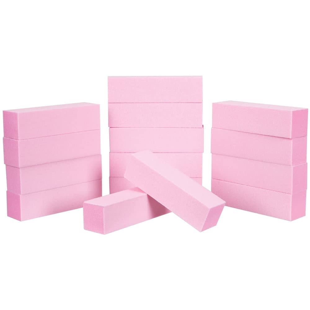 ForPro Pink Pedicure Block foam buffer close-up shows gentle buffing.