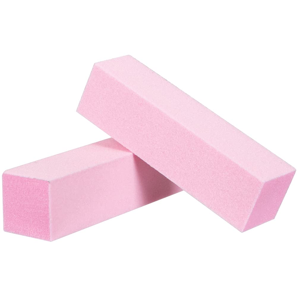 ForPro Pink Pedicure Block grit detail highlights 100/180 for even buffing.
