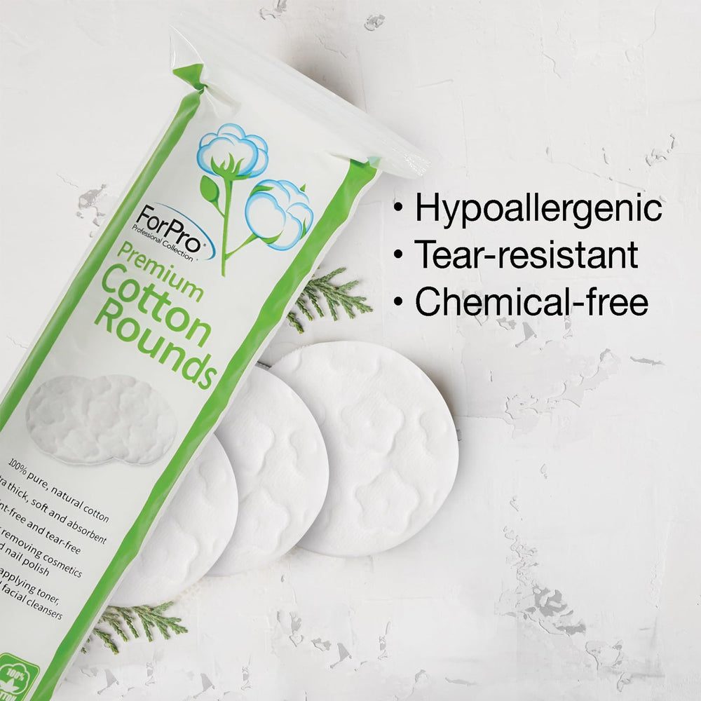 ForPro Premium Cotton Rounds sized 2.25 inches for versatile facial care