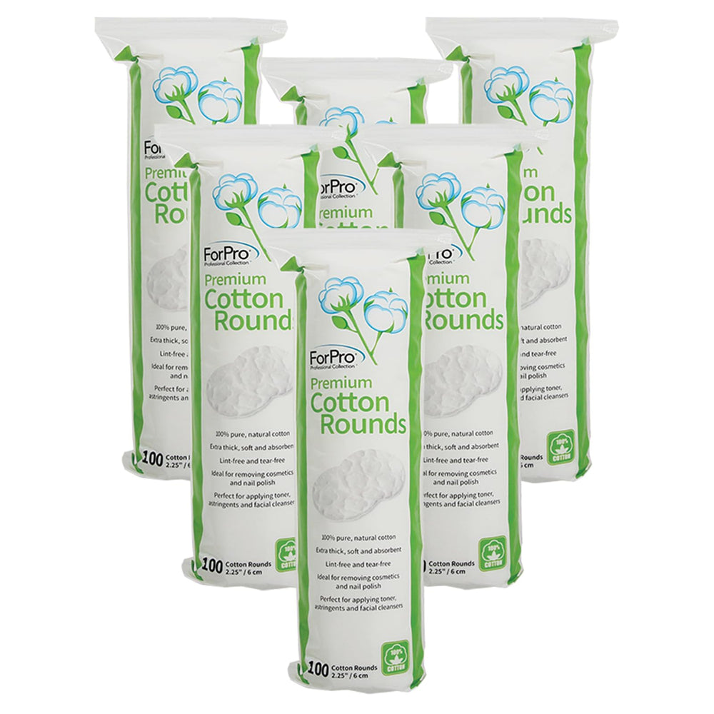ForPro Premium Cotton Rounds with embossed floral design for gentle makeup removal