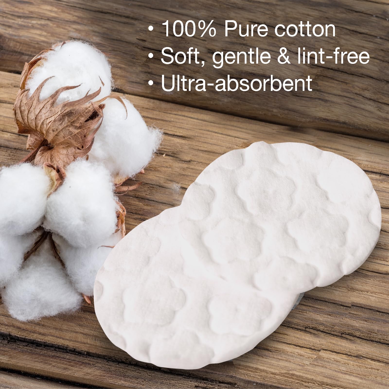 ForPro Premium Cotton Rounds showing lint-free texture for clean cleansing