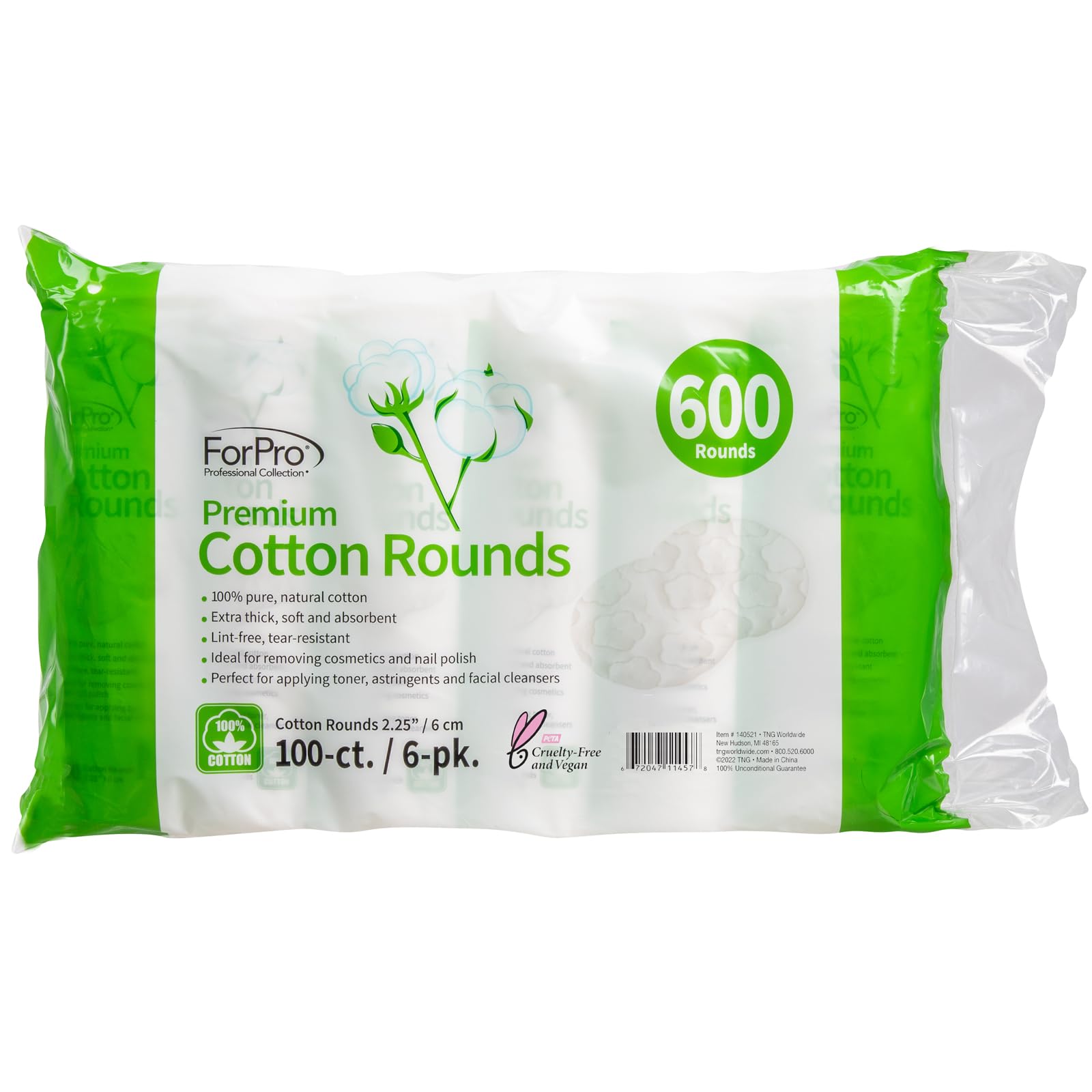 ForPro Premium Cotton Rounds ideal for toner and lotion application