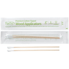 ForPro Premium cotton-tipped wood applicator, sterilized and individually wrapped for travel kits.