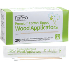 ForPro Premium cotton-tipped wood applicator tip for precise medical and cosmetic tasks.