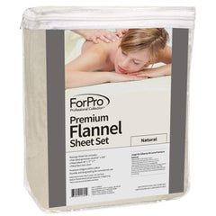 ForPro Premium Flannel fitted sheet securely fitted around massage table corners