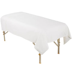 ForPro Premium Flannel Flat Sheet in spa setting reduces table stains.