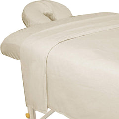 ForPro Premium Flannel flat sheet on a massage table offering lightweight comfort