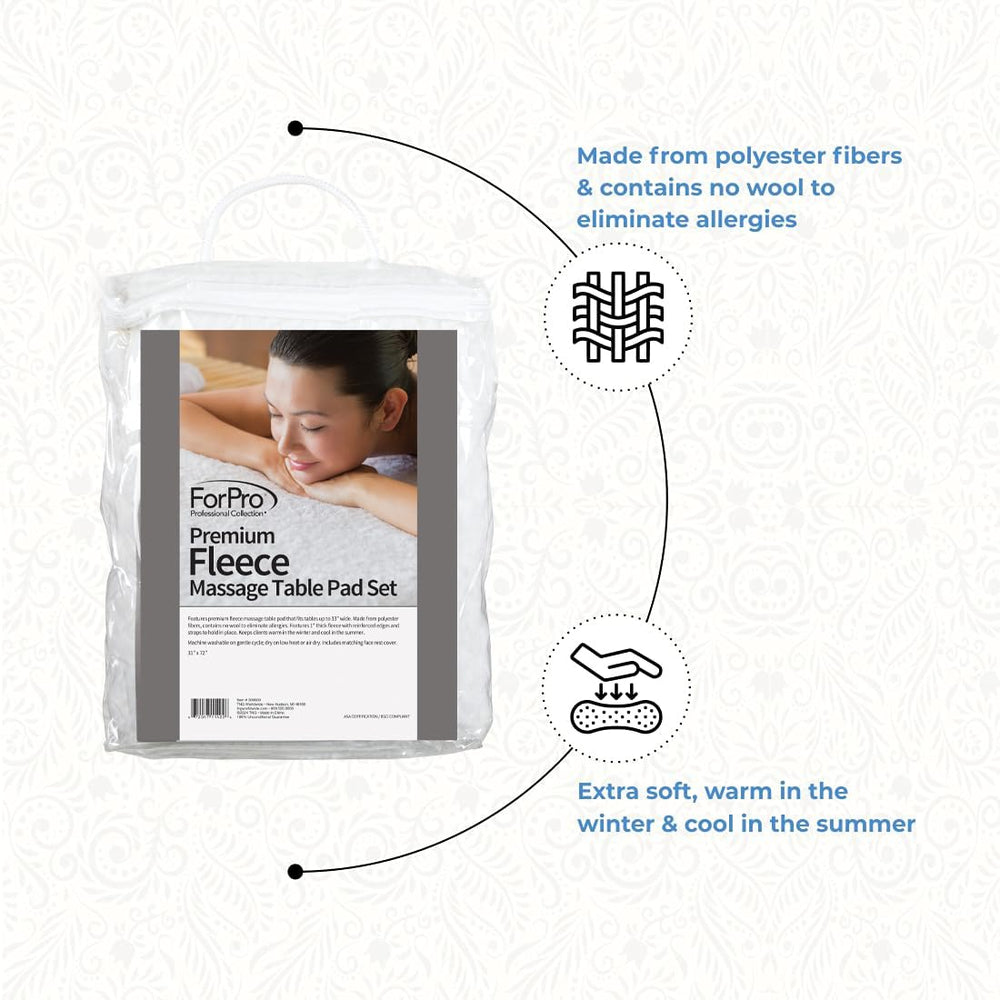 ForPro Premium Fleece Face Rest Cover demonstrates complete table protection and comfort