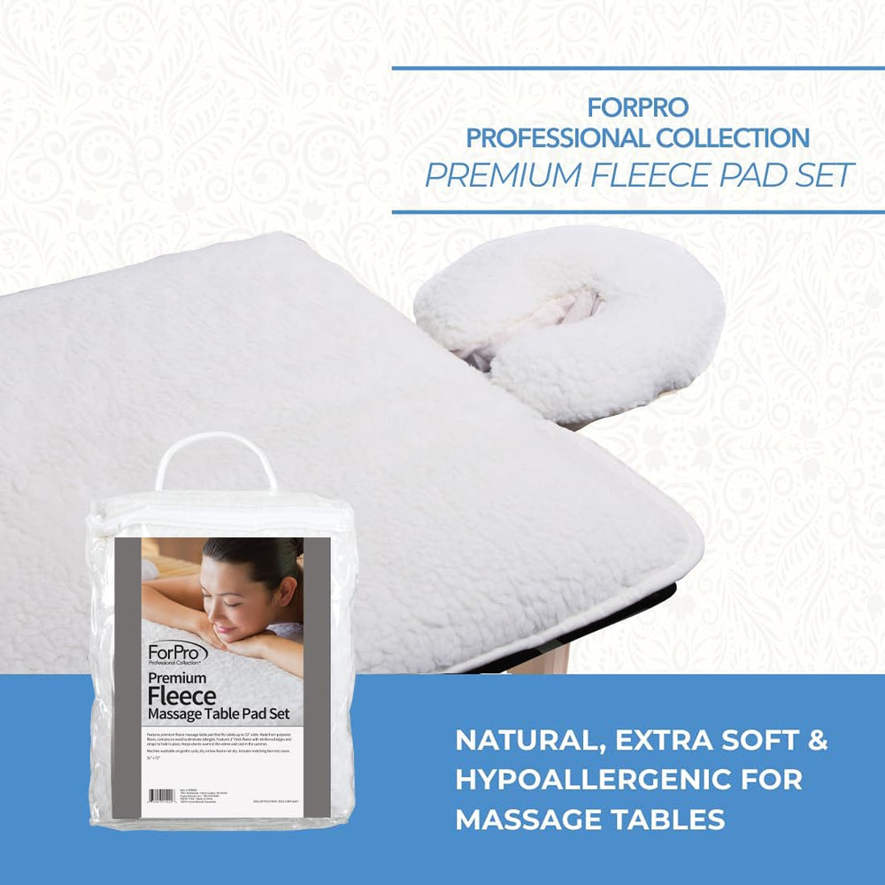 ForPro Premium Fleece Massage Pad adjustable straps provide stable setup on tables