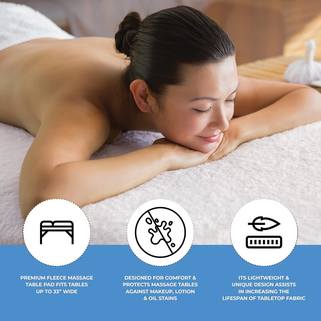 ForPro Premium Fleece Massage Pad machine washable design enables quick cleaning between clients