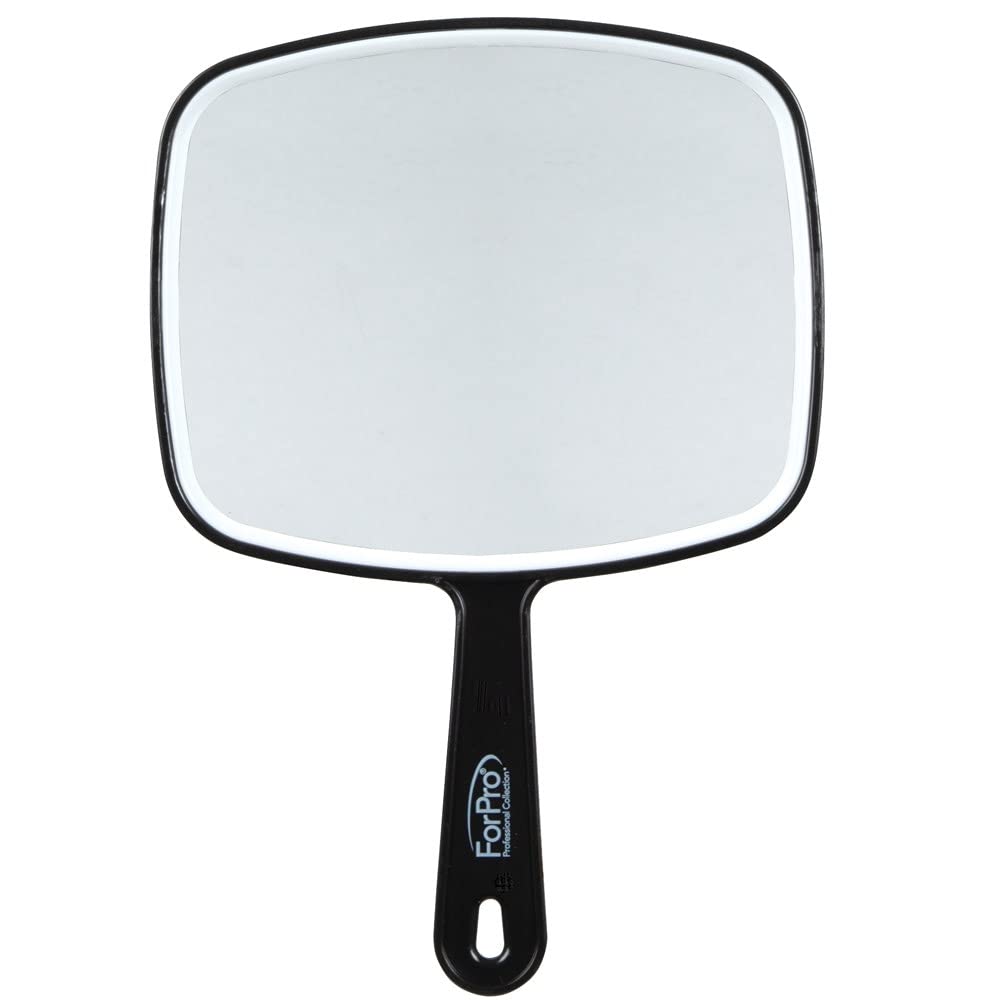 ForPro Premium Hand Mirror with Handle provides a comfortable grip for precise grooming.