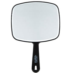 ForPro Premium Hand Mirror with Handle provides a comfortable grip for precise grooming.