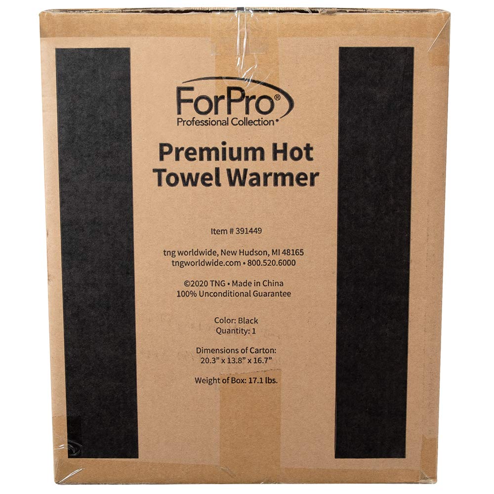 ForPro Premium Hot Towel Warmer black finish complements professional spaces