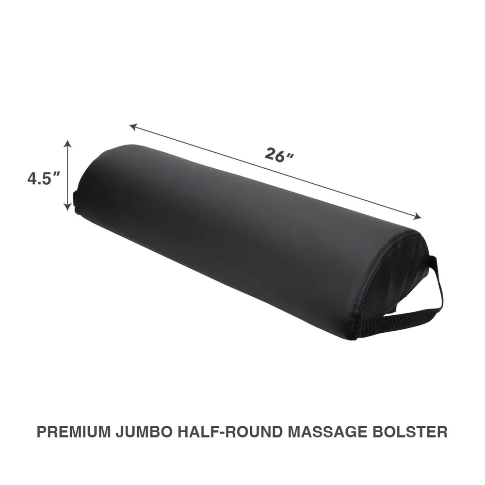 ForPro Premium Jumbo Half-Round Bolster Pillow black vinyl cover feels smooth and resilient.