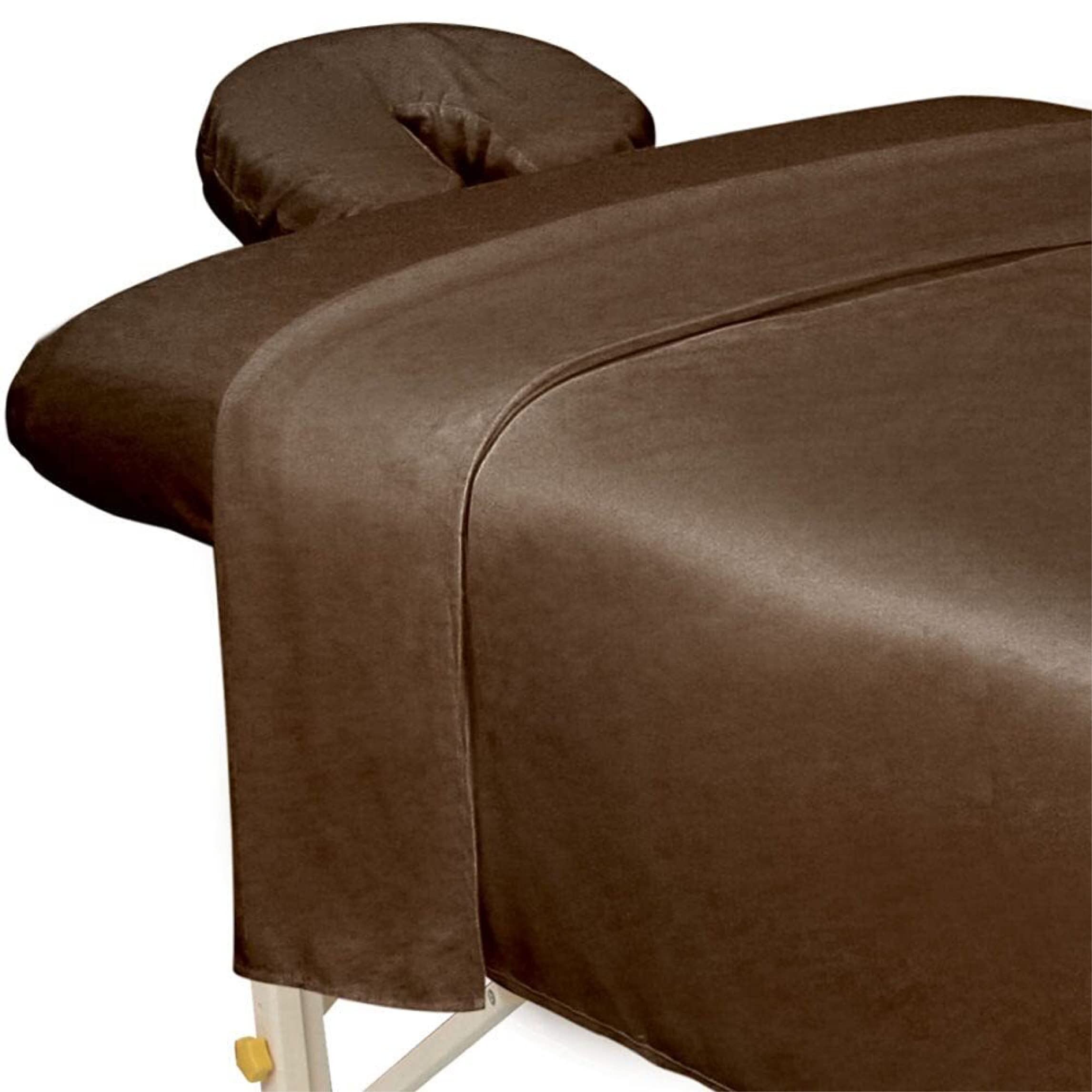 ForPro premium microfiber flat massage sheet in chocolate, soft and protective against oils.