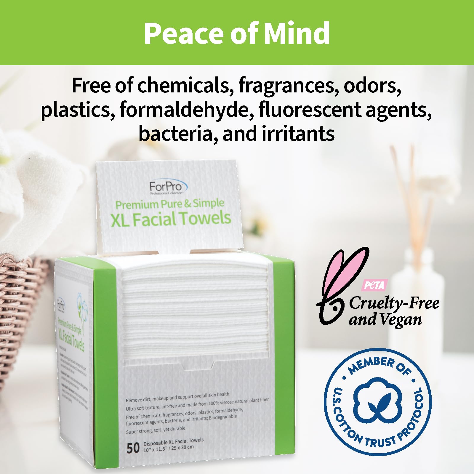 ForPro Premium Pure and Simple XL towels biodegradable packaging emphasis.