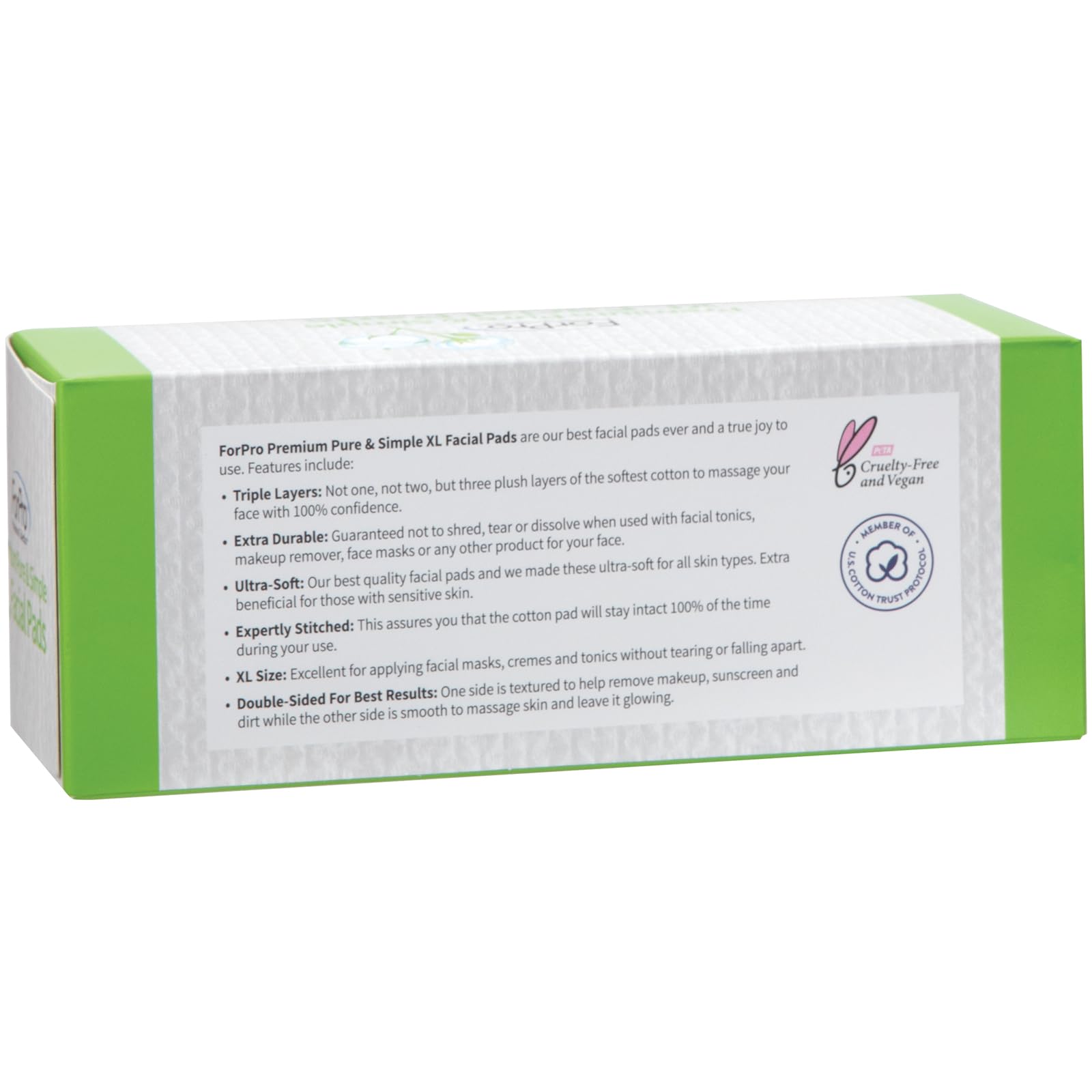 ForPro XL pads close-up smooth side for gentle facial massage