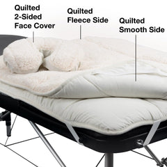 ForPro Premium Quilted Fleece Table Pad is machine washable for easy care and longevity.