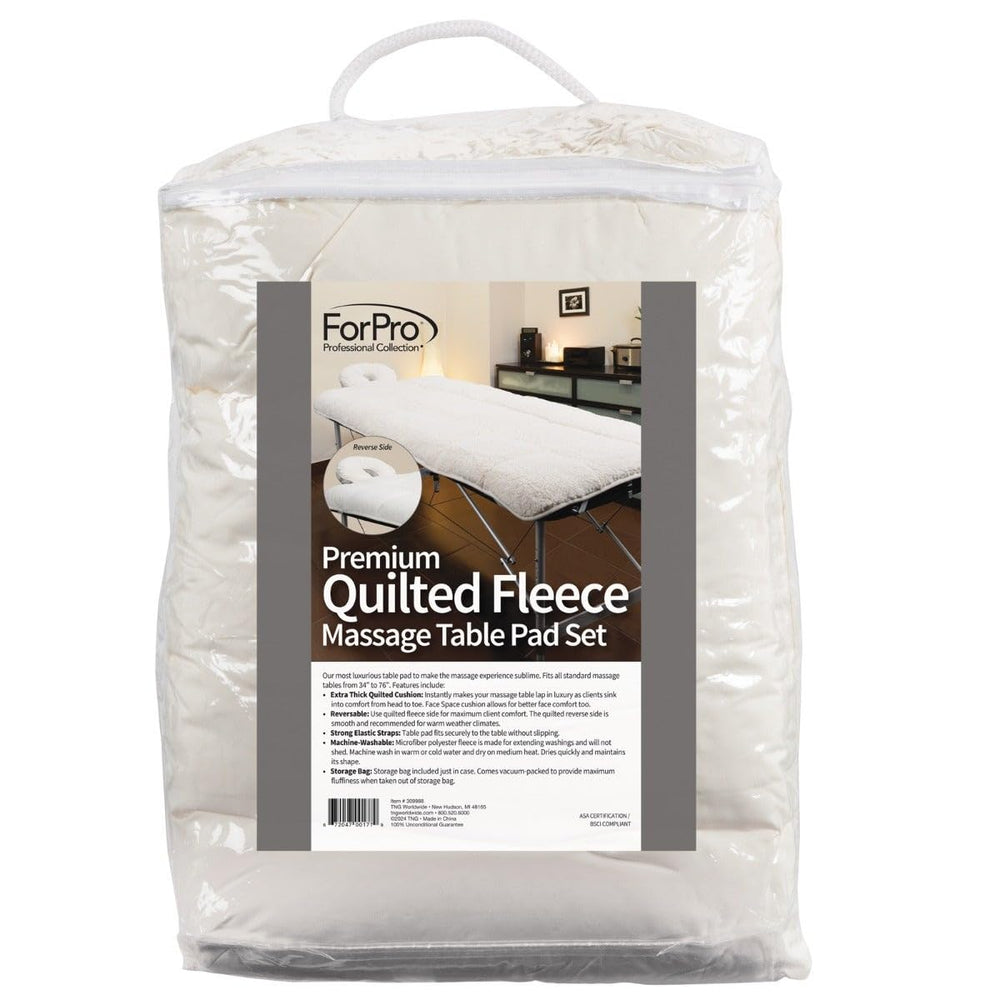 ForPro Premium Quilted Fleece Table Pad includes a storage bag for convenient packing.