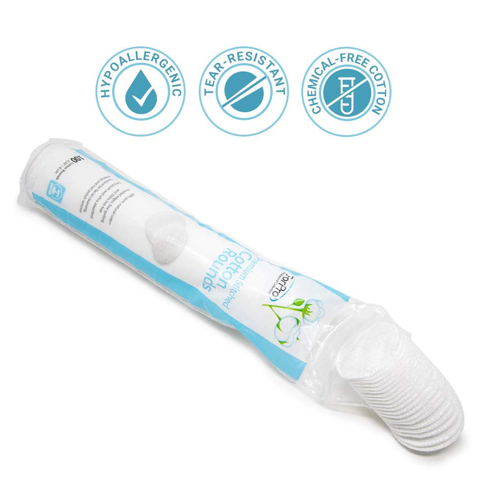 ForPro Premium Stitched Cotton Rounds dual-sided versatile use for cleansing