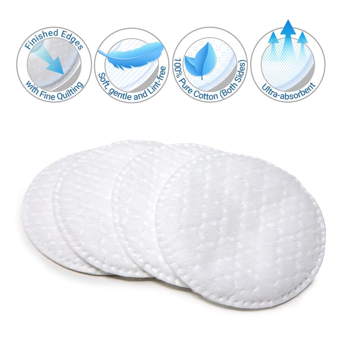 ForPro Premium Stitched Cotton Rounds makeup remover in use for face