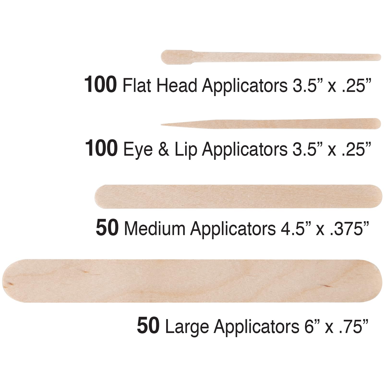ForPro Premium Wood Stick 100 flat head 3-5 inch ideal for quick waxing applications
