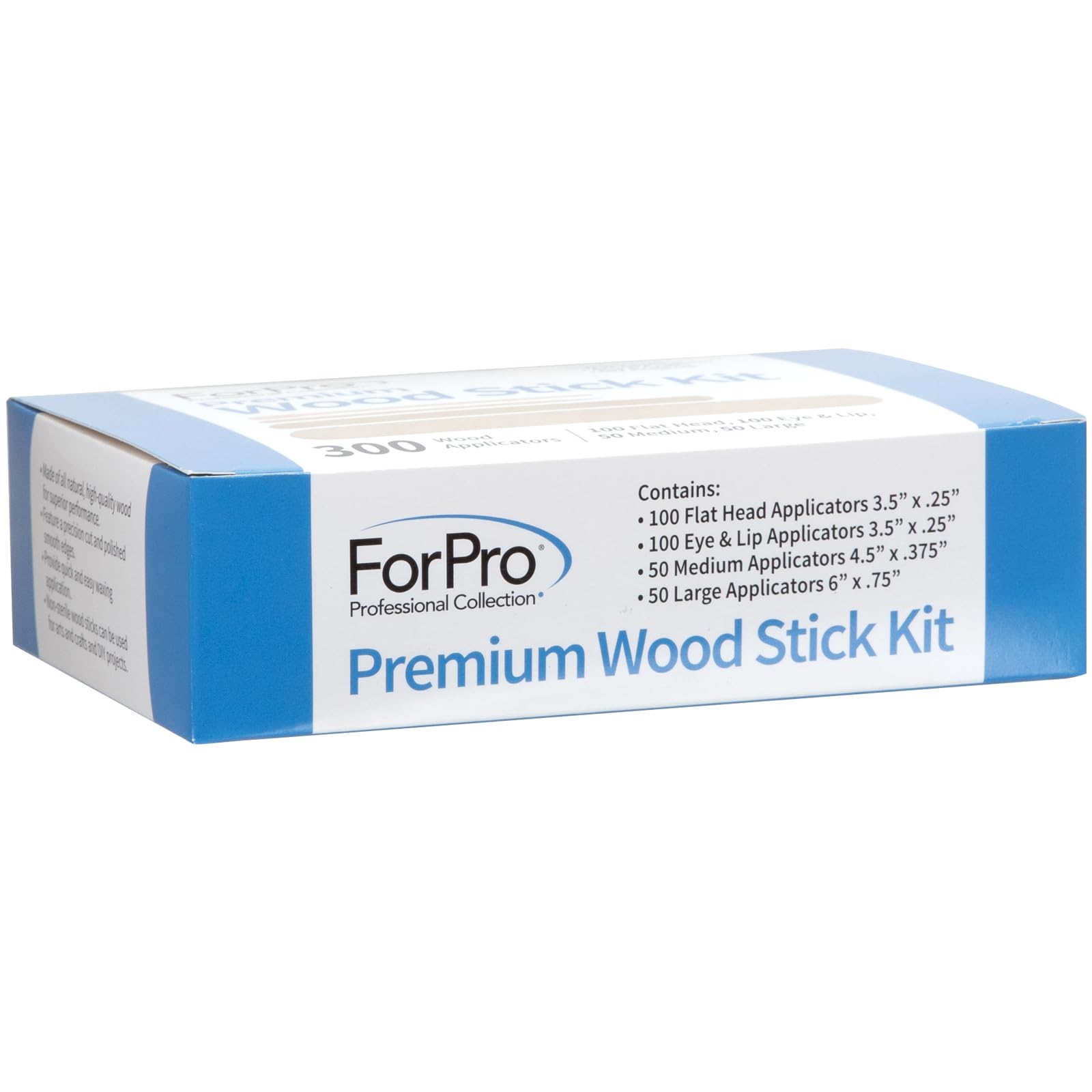 ForPro Premium Wood Stick eye lip applicator 3-5 inch enables delicate facial waxing