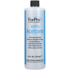 ForPro acetona, botella en primer plano para remoción rápida de esmalte