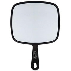 ForPro Professional Collection extra-large hand mirror front view showing distortion-free reflection for grooming.