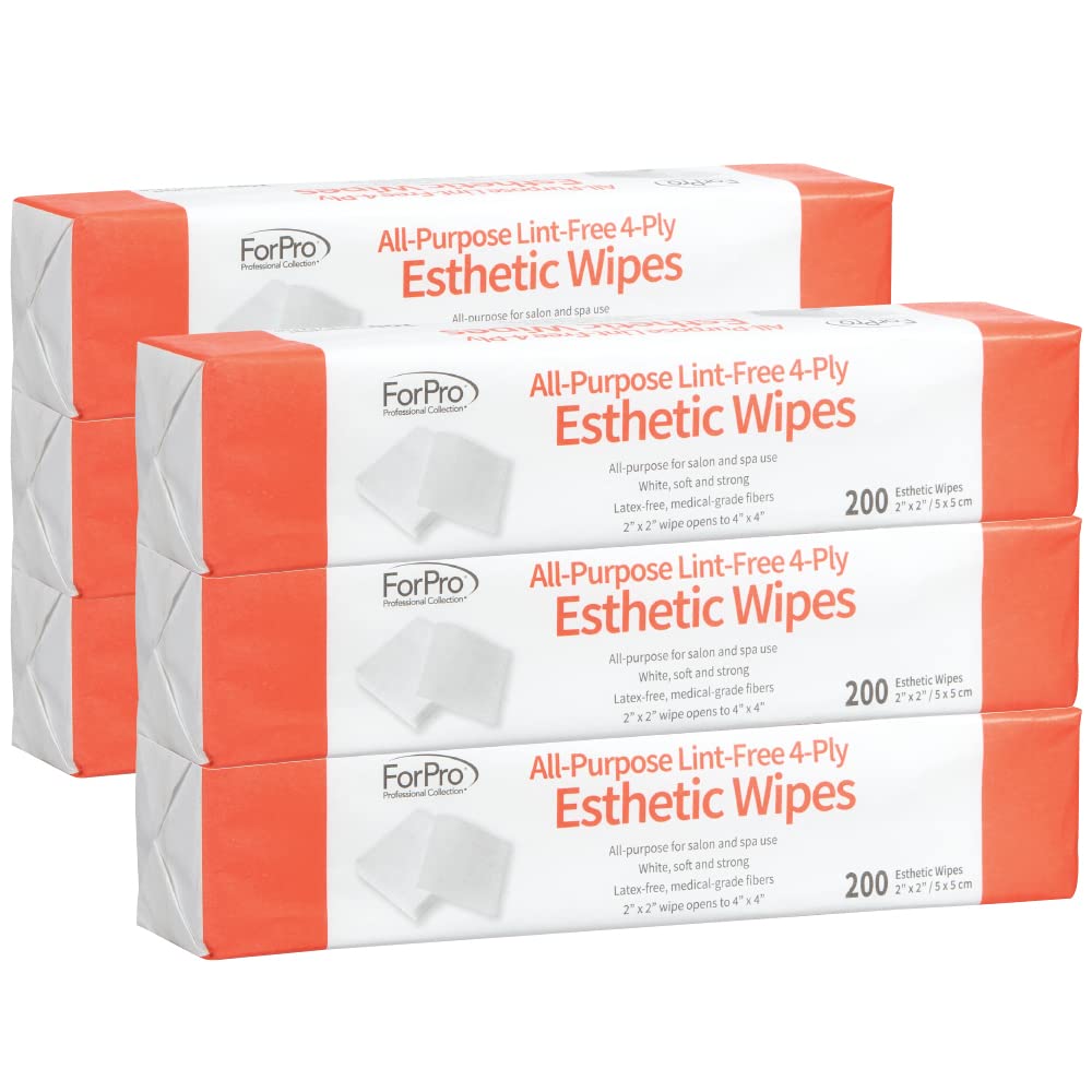 ForPro Professional Collection lint-free 4-ply esthetic wipes for precise gel and mask application.