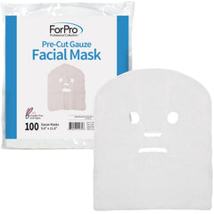 ForPro Professional Collection mascarilla gasa algodon precortada para tratamiento facial suave.
