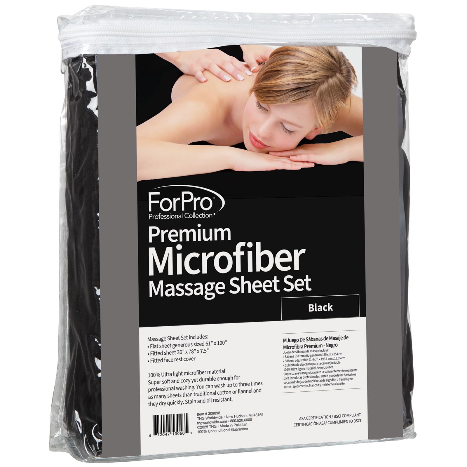 ForPro massage-face-rest cover in black, easy cleanup between clients