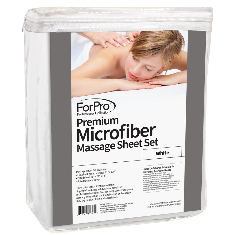 ForPro Professional Collection premium massage fitted sheet 36x77x7, snug fit for standard tables.