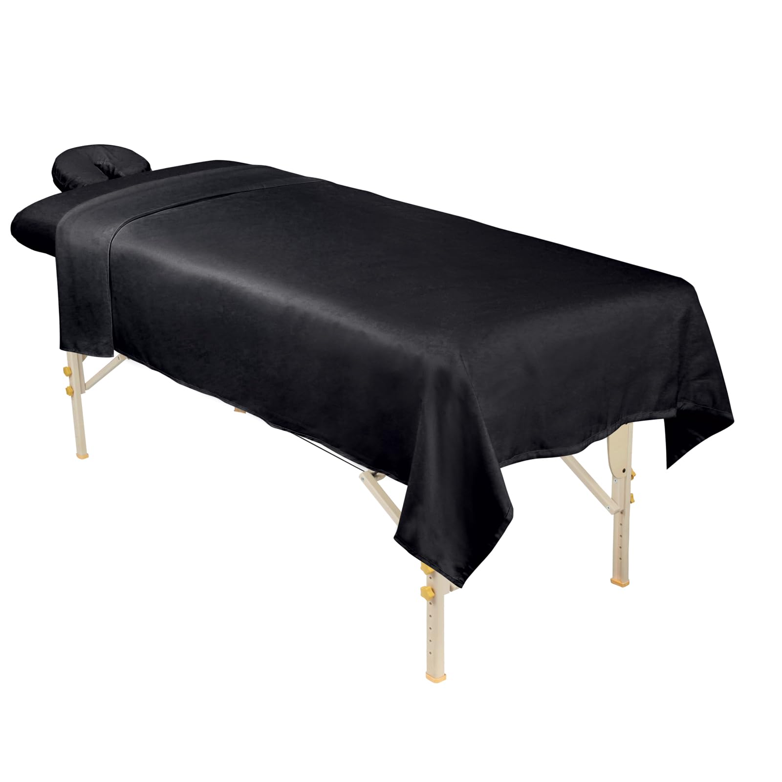 ForPro Professional Collection microfiber fitted sheet on standard table, snug fit and durable