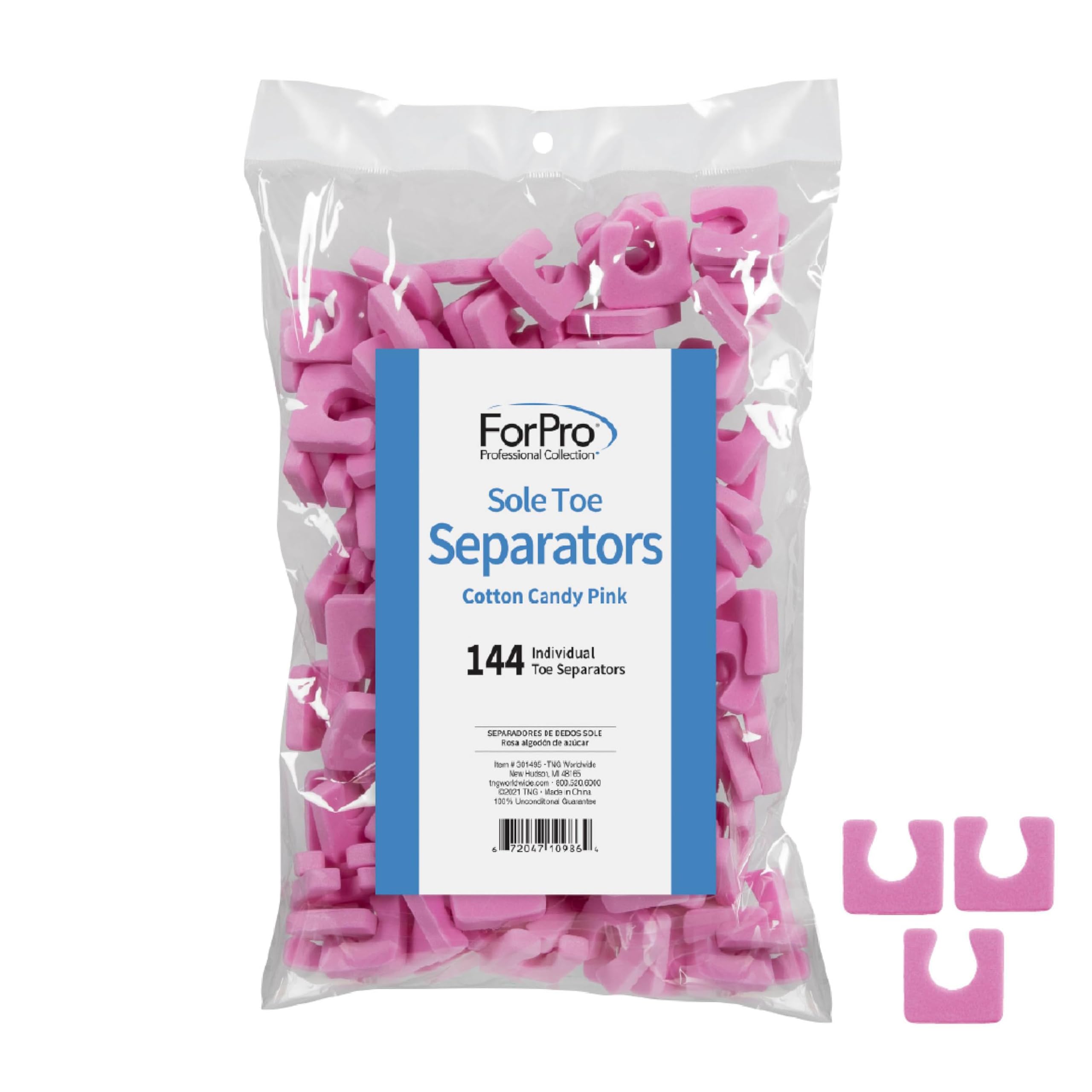 ForPro Sole Toe separator in cotton candy pink, one inch wide, for comfortable toe spacing