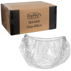 ForPro Professional Collection spa liner, clear and 400-count, ideal for sanitary spa service.