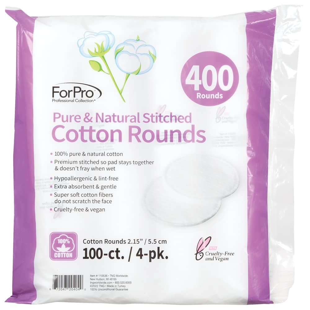 ForPro cotton rounds removing nail polish smoothly with no fibers.