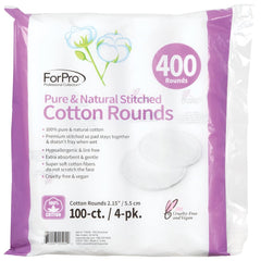 ForPro cotton rounds removing nail polish smoothly with no fibers.