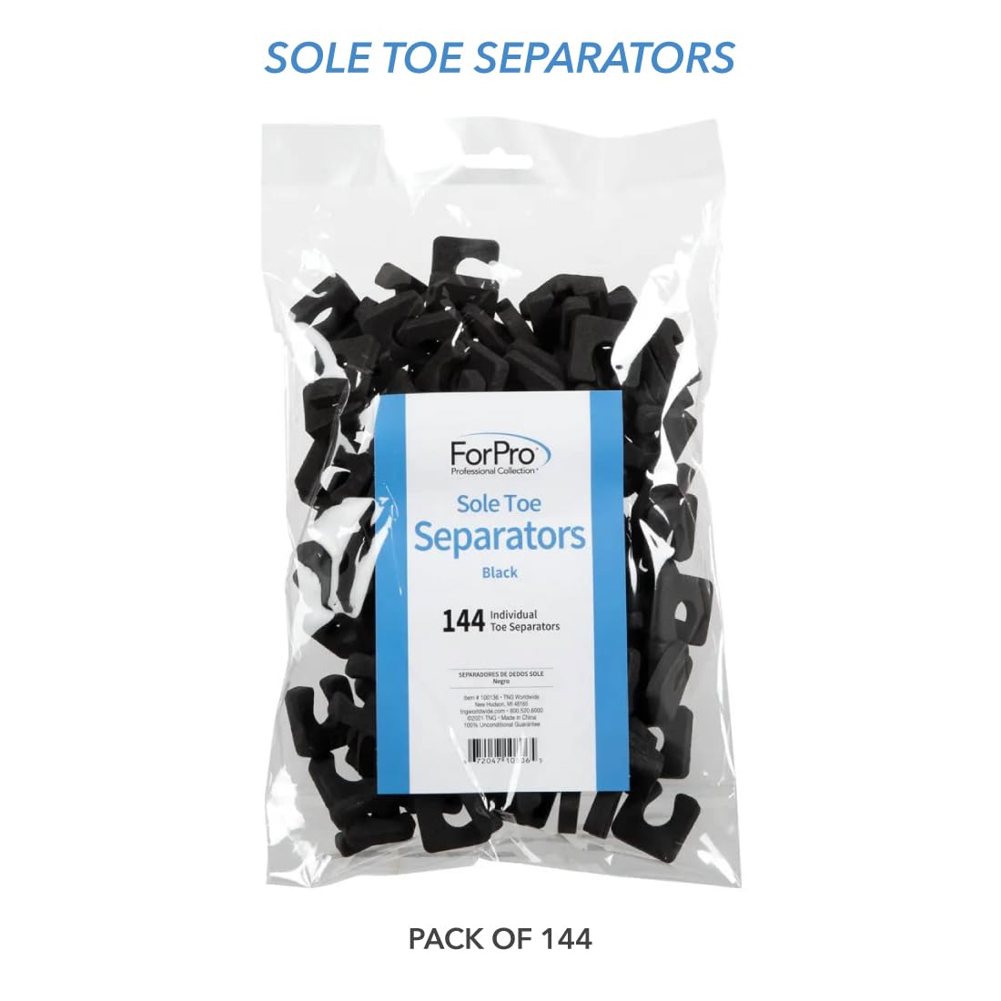 ForPro Sole Toe Separators placed between toes during treatment