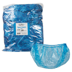 ForPro blue spa liners fit pedicure tubs for a clean session.