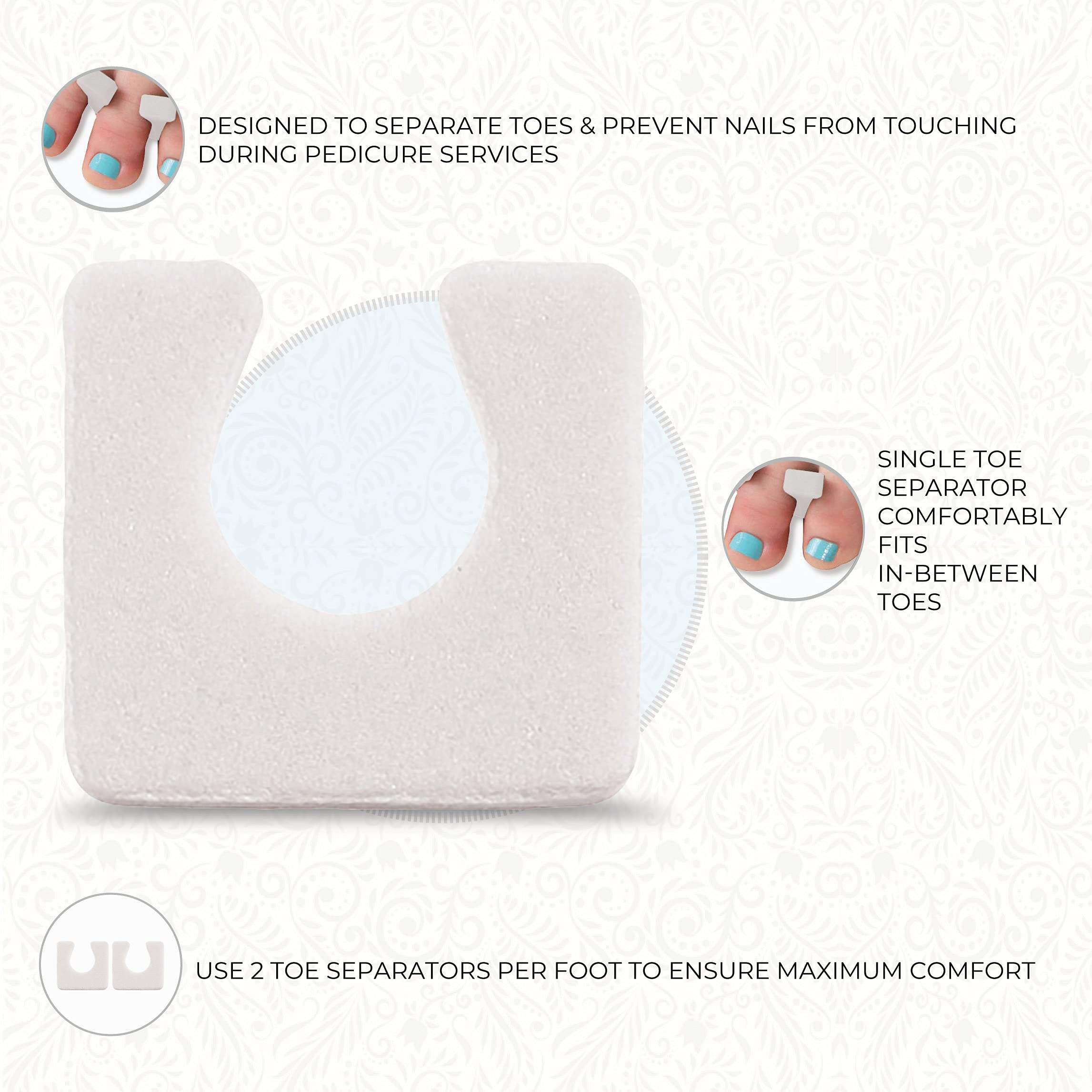 ForPro toe separators shown with pedicure tools for efficient polish workflow.