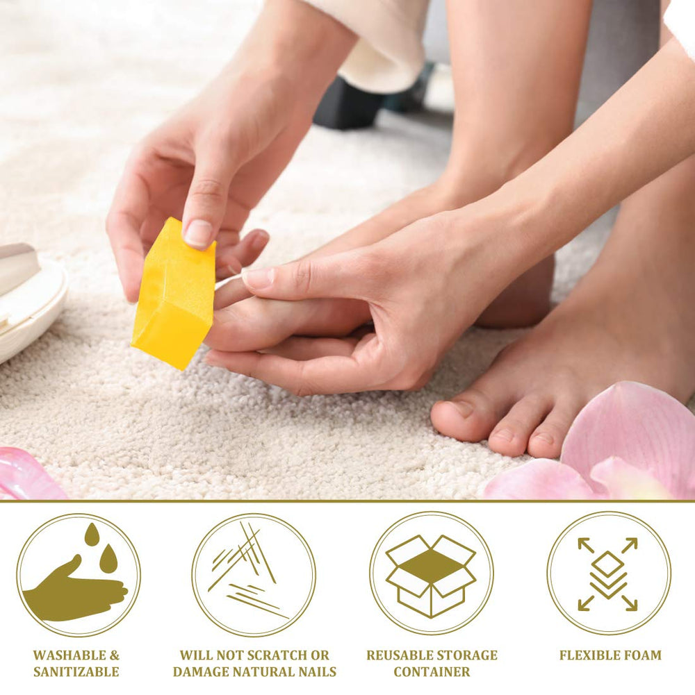 ForPro Ultra Gold Buffing Block hygienic manicure and pedicure prep in use.