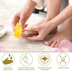 ForPro Ultra Gold Buffing Block hygienic manicure and pedicure prep in use.