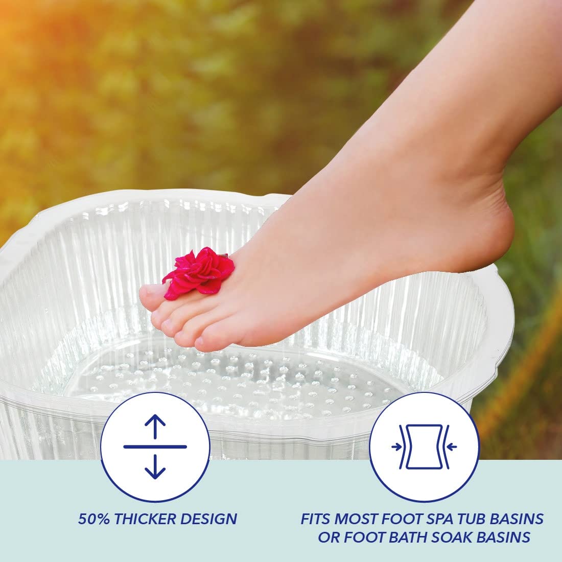 ForPro universal pedi bath liner dimensions 14-5x12-5 accommodate most basins