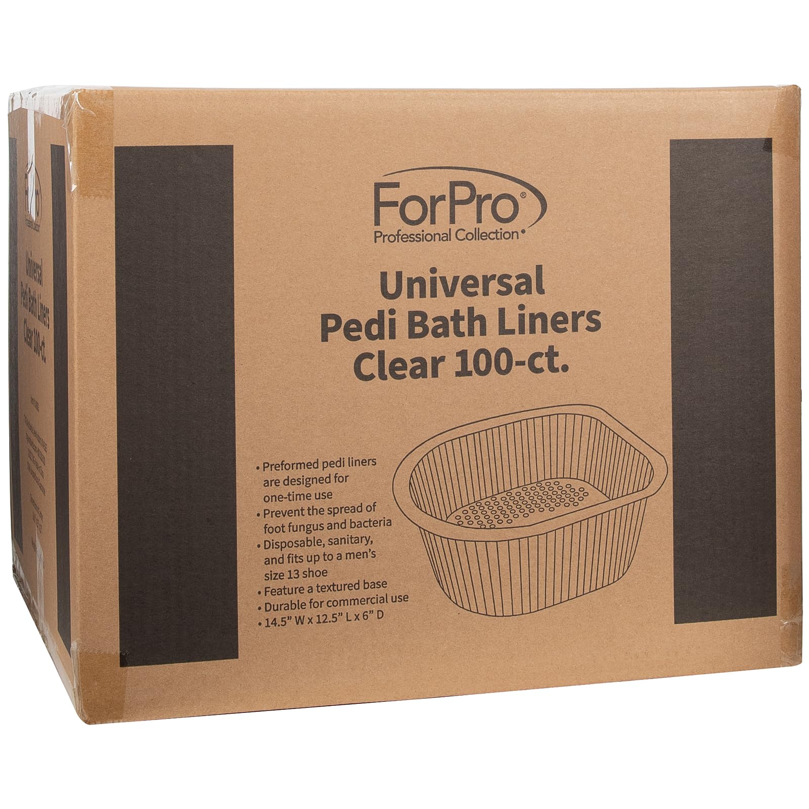 ForPro universal pedi bath liner fit up to size 13 ensures salon versatility