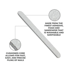 Cushioned-core design reduces fatigue during filing.